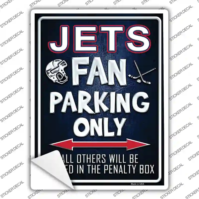 P-337s-L Jets Blue Novelty Rectangle Sticker Decal, Large