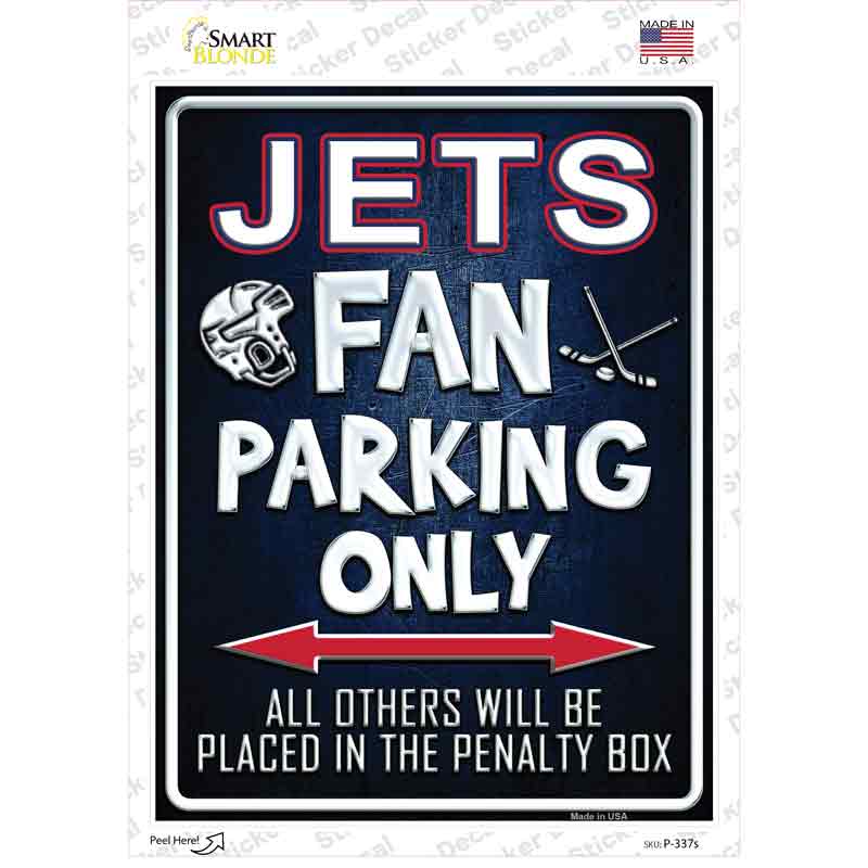 P-337s-M Jets Blue Novelty Rectangle Sticker Decal, Medium