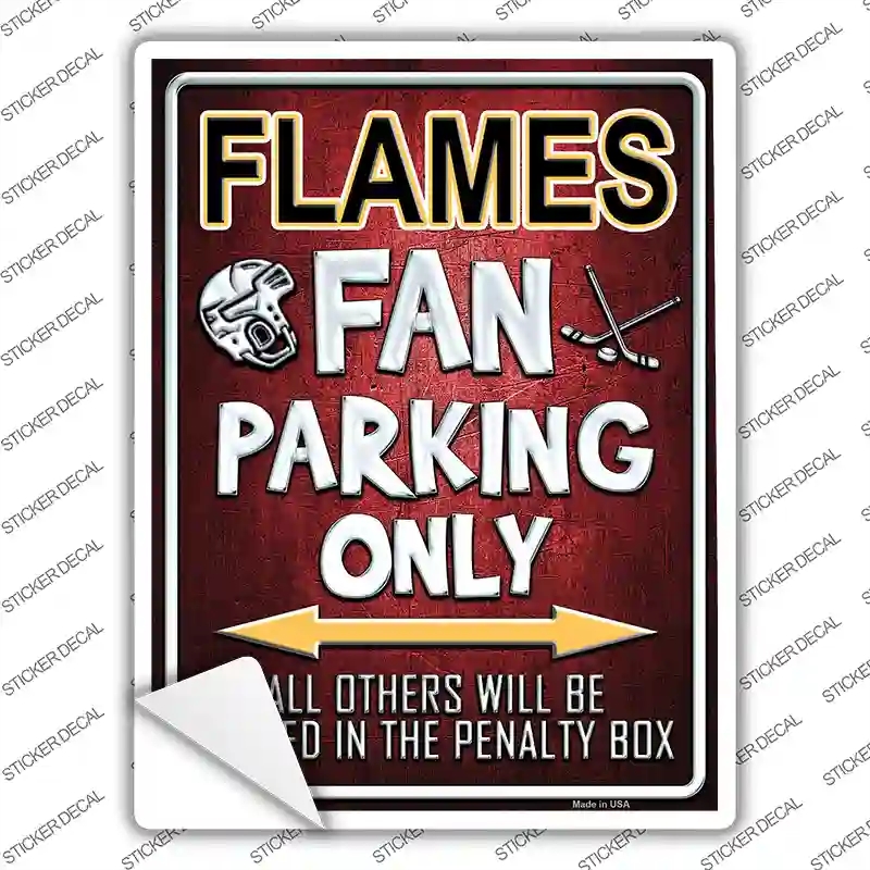P-340s-S Flames Novelty Rectangle Sticker Decal, Small