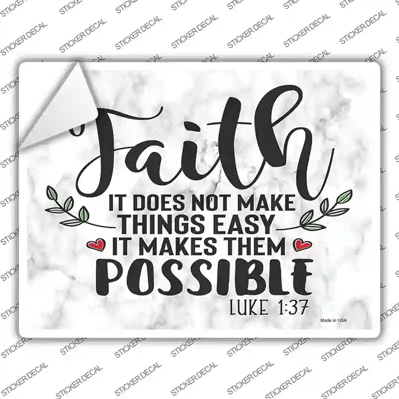 P-3599s-XL Makes Them Possible Bible Verse Novelty Rectangle Sticker Decal, Extra Large