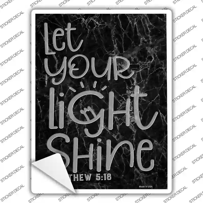 P-3606s-S Let Your Light Shine Bible Verse Novelty Rectangle Sticker Decal, Small