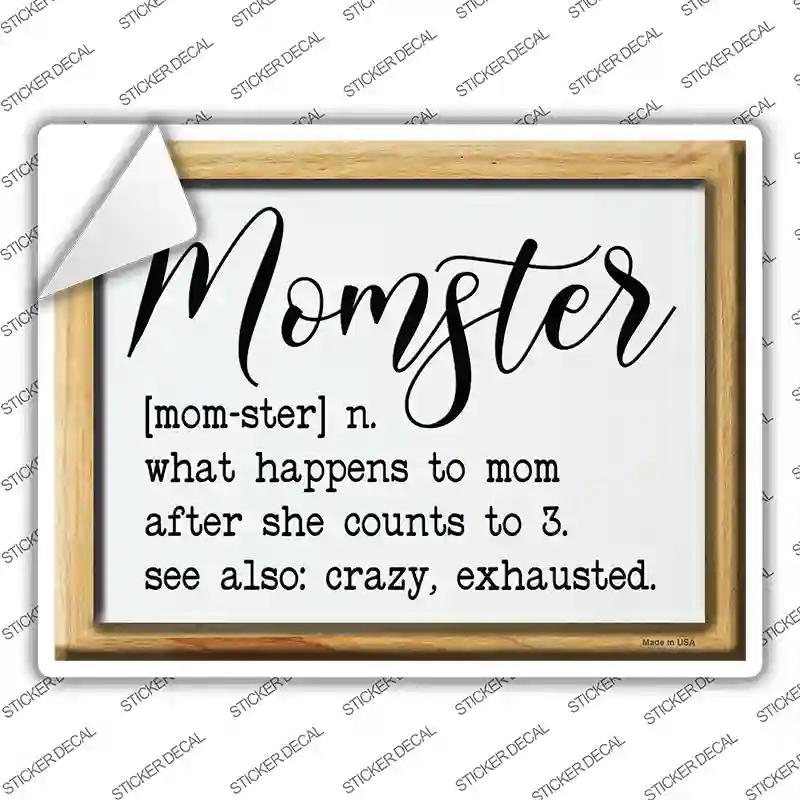 P-3994s-S Momster Definition Novelty Rectangle Sticker Decal, Small