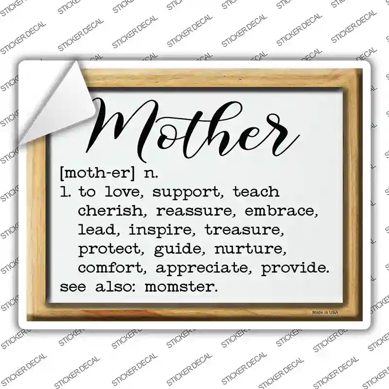 P-3995s-S Mother Definition Novelty Rectangle Sticker Decal, Small