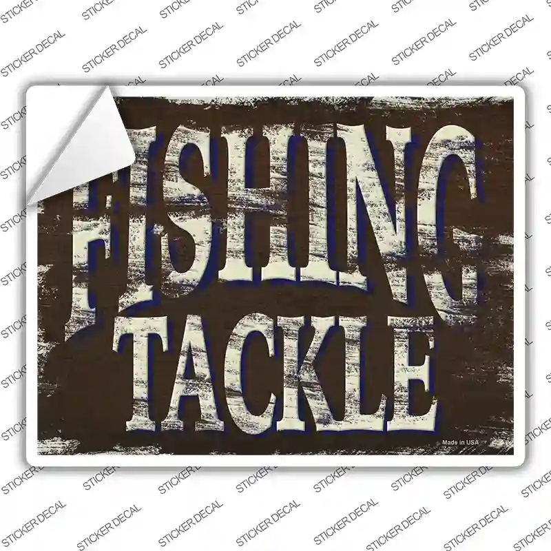 P-4145s-XL Fishing Tackle Novelty Rectangular Sticker Decal, Extra Large