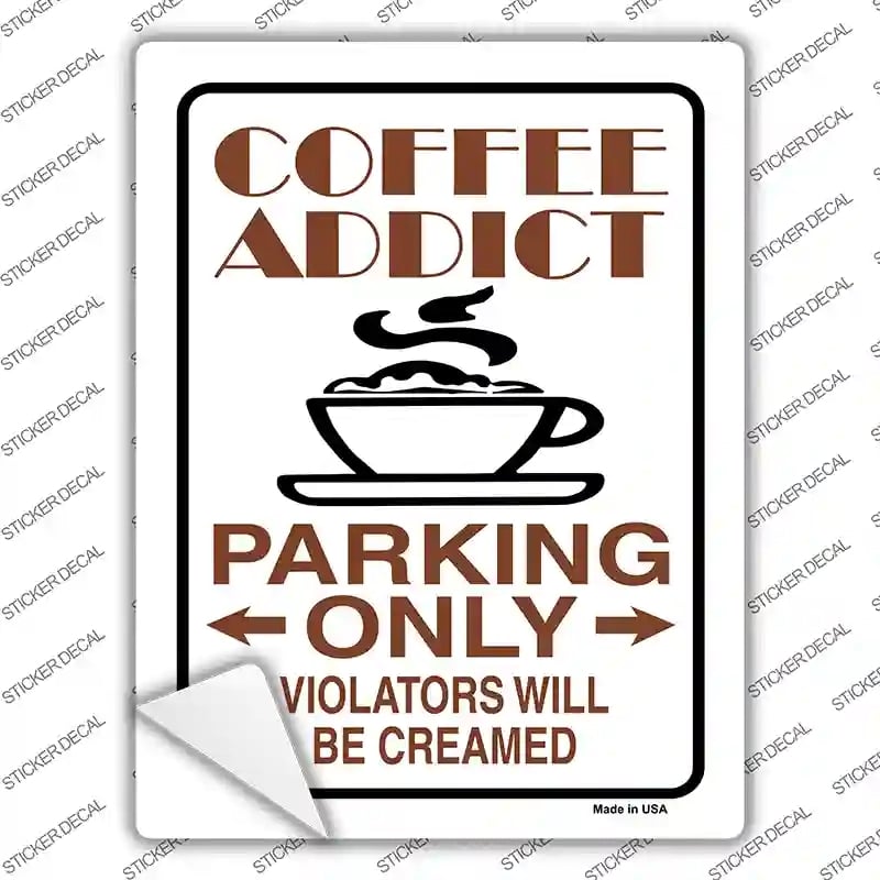 P-633s-XL Coffee Addict Novelty Rectangle Sticker Decal, Extra Large