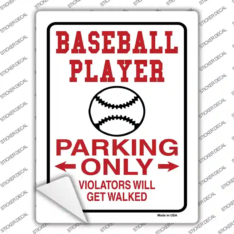 P-831s-S Baseball Only Novelty Rectangle Sticker Decal, Small