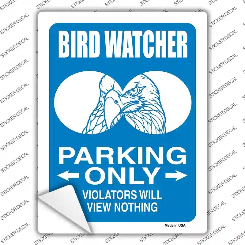 P-845s-S Bird Watcher Only Novelty Rectangle Sticker Decal, Small