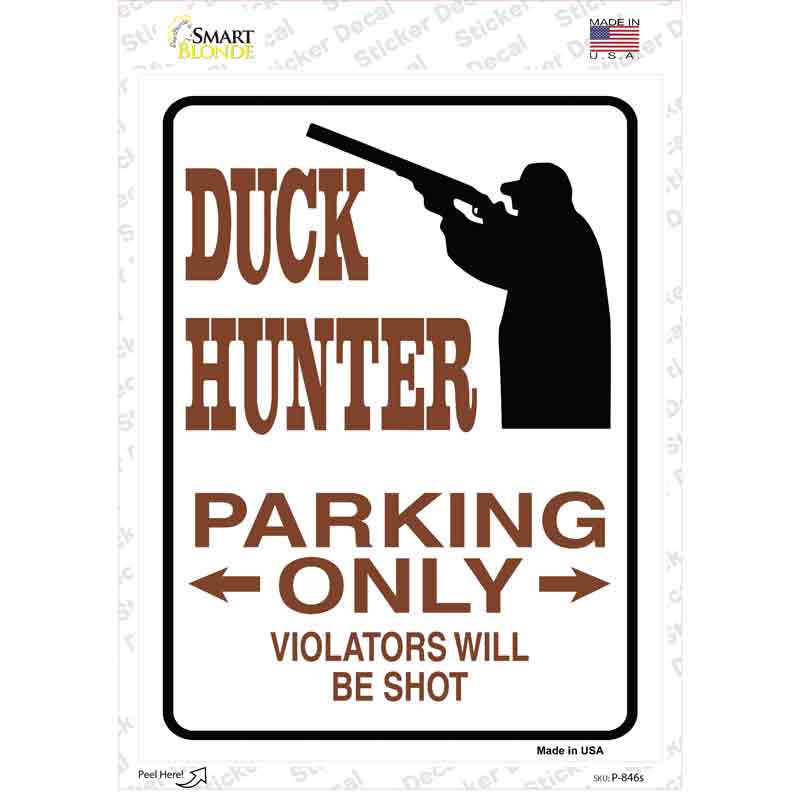 P-846s-M Duck Hunter Only Novelty Rectangle Sticker Decal, Medium