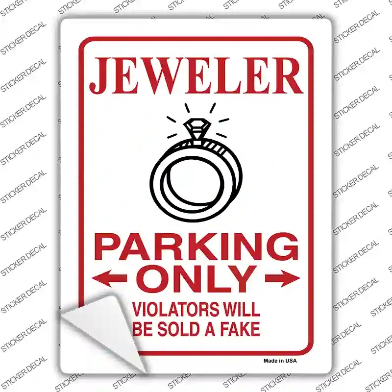 P-872s-L Jeweler Parking Sold A Fake Novelty Rectangular Sticker Decal, Large