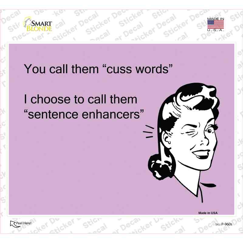 P-960s-M You Call Them Cuss Words Novelty Rectangle Sticker Decal, Medium