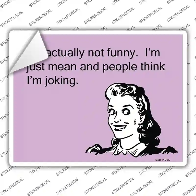 P-984s-L Im Actually Not Funny Novelty Rectangle Sticker Decal, Large