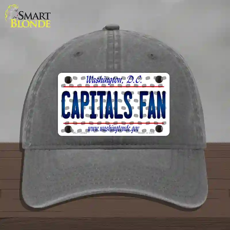 HAT08-MLP-10844 Capitals Fan Washington DC Novelty License Plate Hat, Unconstructed Cotton - Charcoal