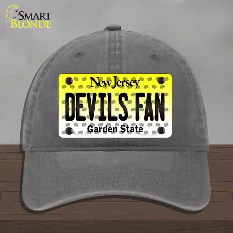 HAT08-MLP-10847 Devils Fan   Jersey Novelty License Plate Hat, Unconstructed Cotton - Charcoal