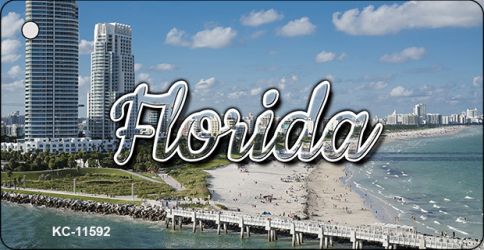 KC-11592 Florida White Sand Beach Key Chain