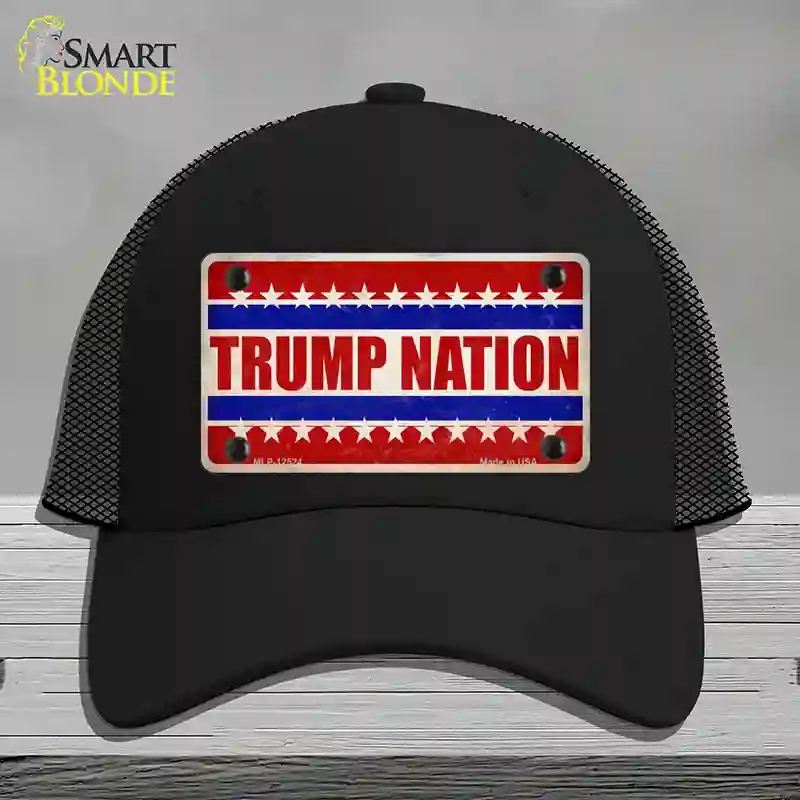 HAT01-MLP-12524 Trump Nation Novelty License Plate Hat, Mesh - Black