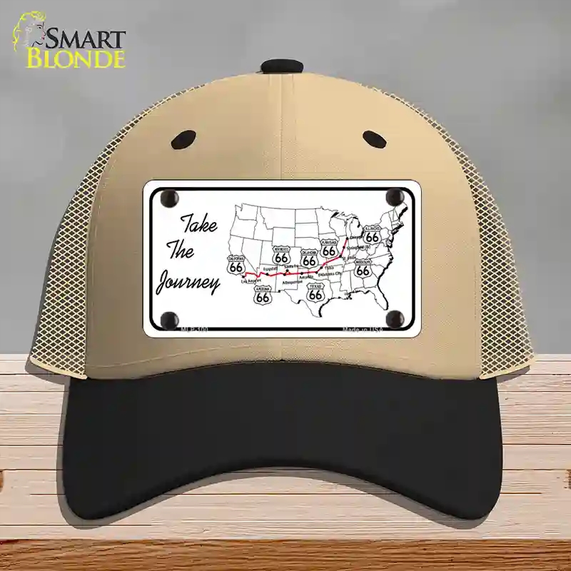 HAT02-MLP-100 Take the Journey Novelty License Plate Hat, Mesh - Khaki & Black