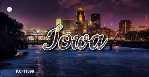 KC-11599 Iowa Bridge City Lights Key Chain