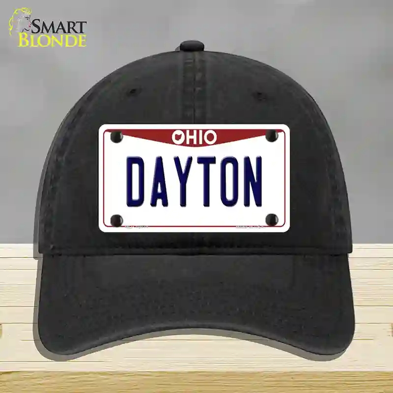 HAT07-MLP-10071 Dayton Ohio Novelty License Plate Hat, Unconstructed Cotton - Black