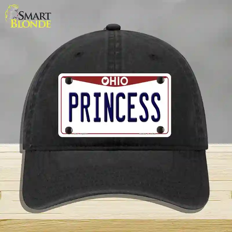 HAT07-MLP-10091 Princess Ohio Novelty License Plate Hat, Unconstructed Cotton - Black