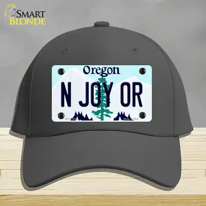 HAT04-MLP-10340 N Joy OR Oregon Novelty License Plate Hat, Cotton - Charcoal