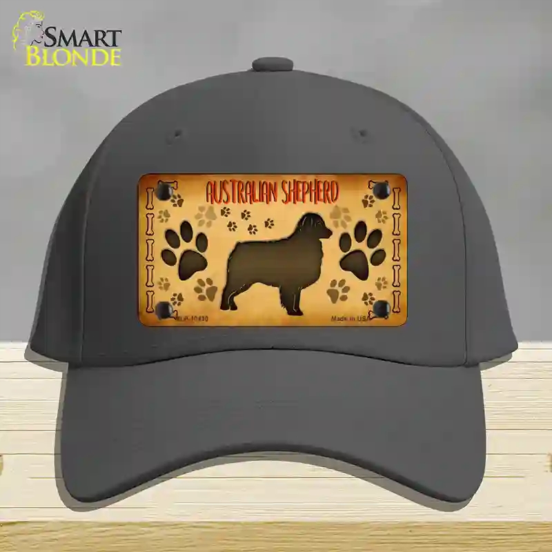 HAT04-MLP-10430 Australian Shepherd Novelty License Plate Hat, Cotton - Charcoal