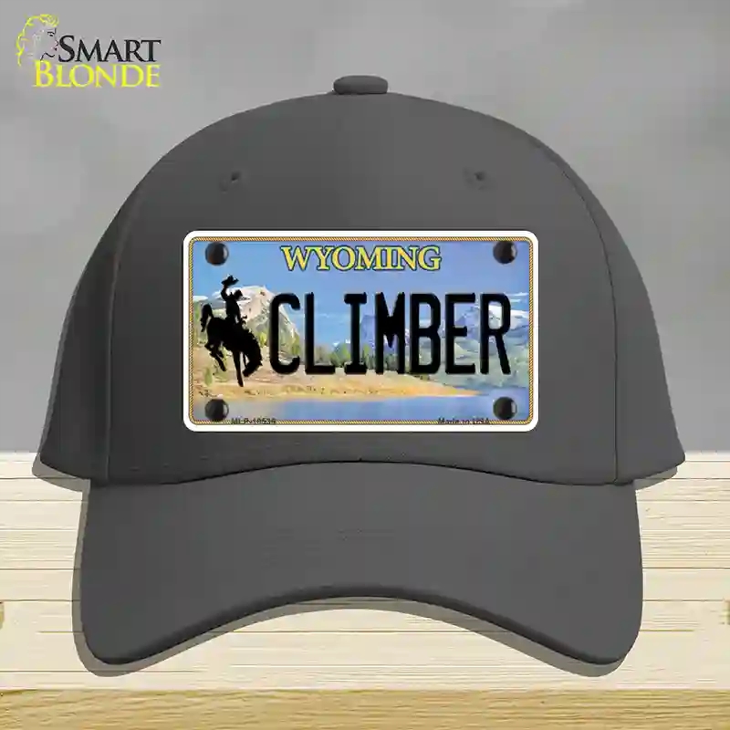 HAT04-MLP-10536 Climber Wyoming Novelty License Plate Hat, Cotton - Charcoal