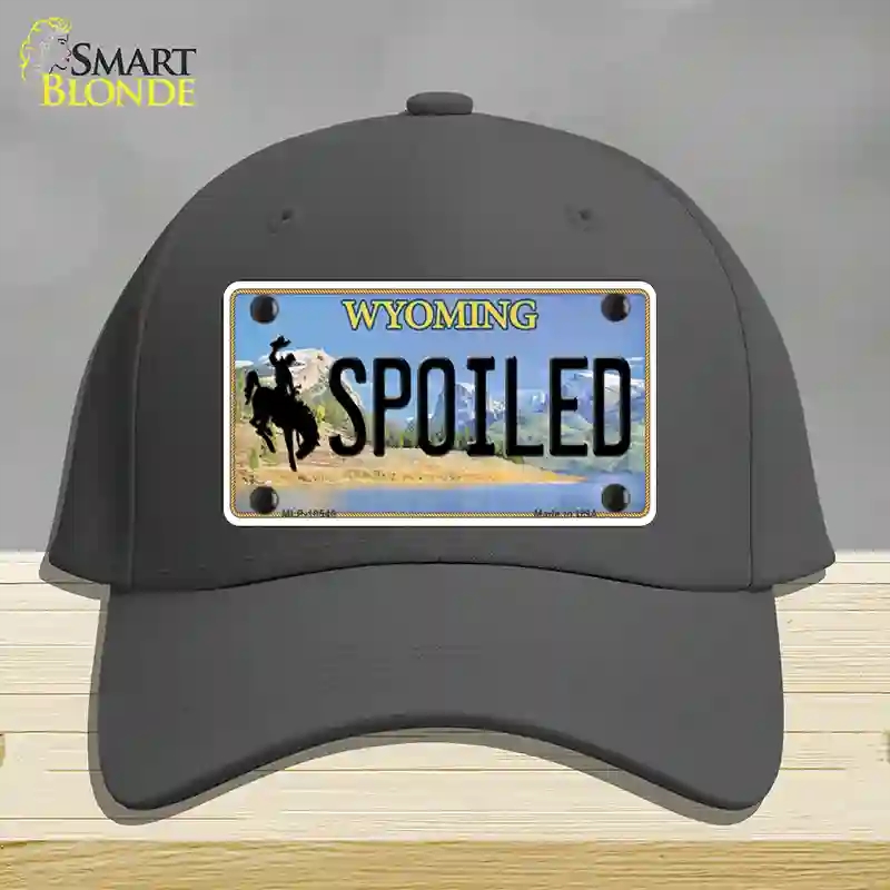 HAT04-MLP-10546 Spoiled Wyoming Novelty License Plate Hat, Cotton - Charcoal
