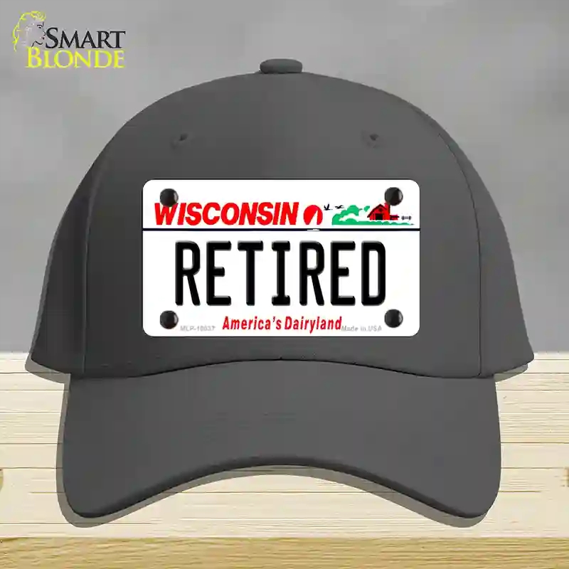 HAT04-MLP-10637 Retired Wisconsin Novelty License Plate Hat, Cotton - Charcoal