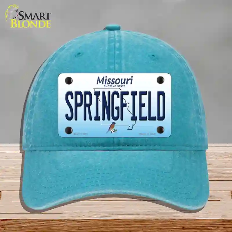 HAT10-MLP-10243 Springfield Missouri Novelty License Plate Hat, Unconstructed Cotton - Lake Blue