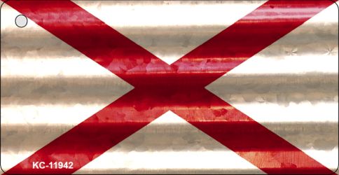 KC-11942 Alabama Corrugated Flag Novelty Key Chain