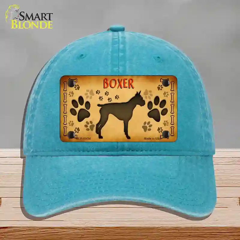 HAT10-MLP-10434 Boxer Novelty License Plate Hat, Unconstructed Cotton - Lake Blue