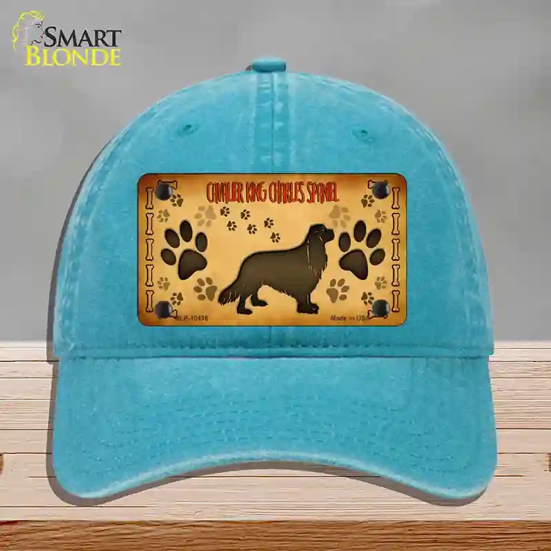 HAT10-MLP-10436 Cavalier King Charles Spaniel Novelty License Plate Hat, Unconstructed Cotton - Lake Blue