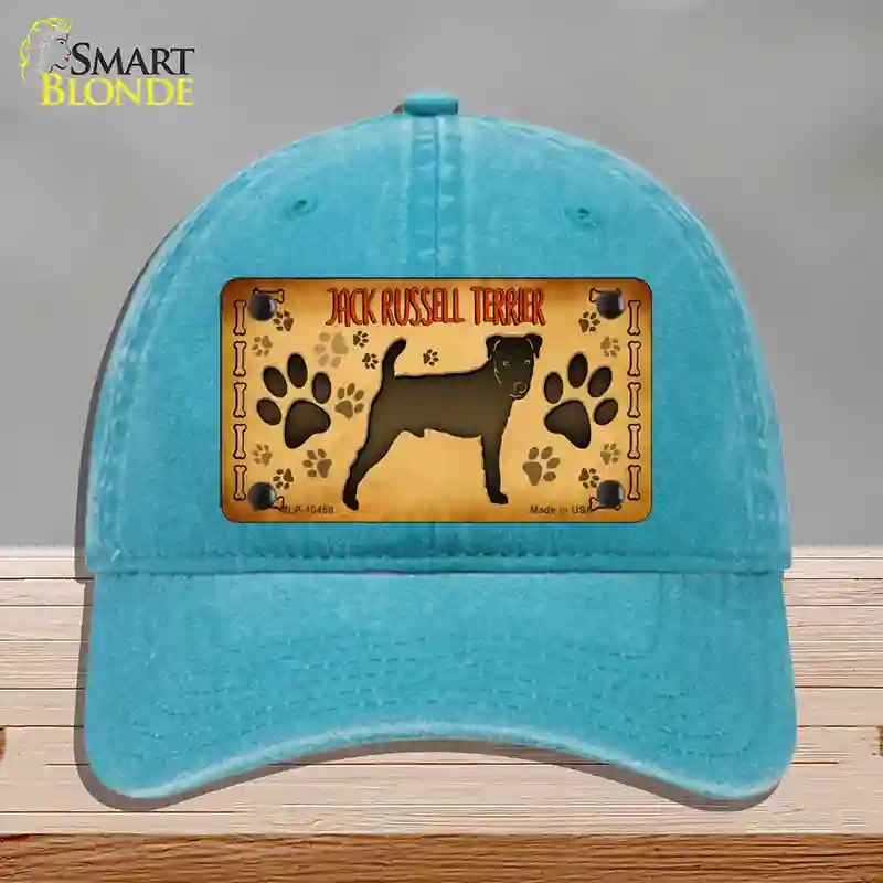 HAT10-MLP-10450 Jack Russell Terrier Novelty License Plate Hat, Unconstructed Cotton - Lake Blue