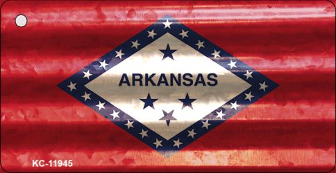 KC-11945 Arkansas Corrugated Flag Novelty Key Chain