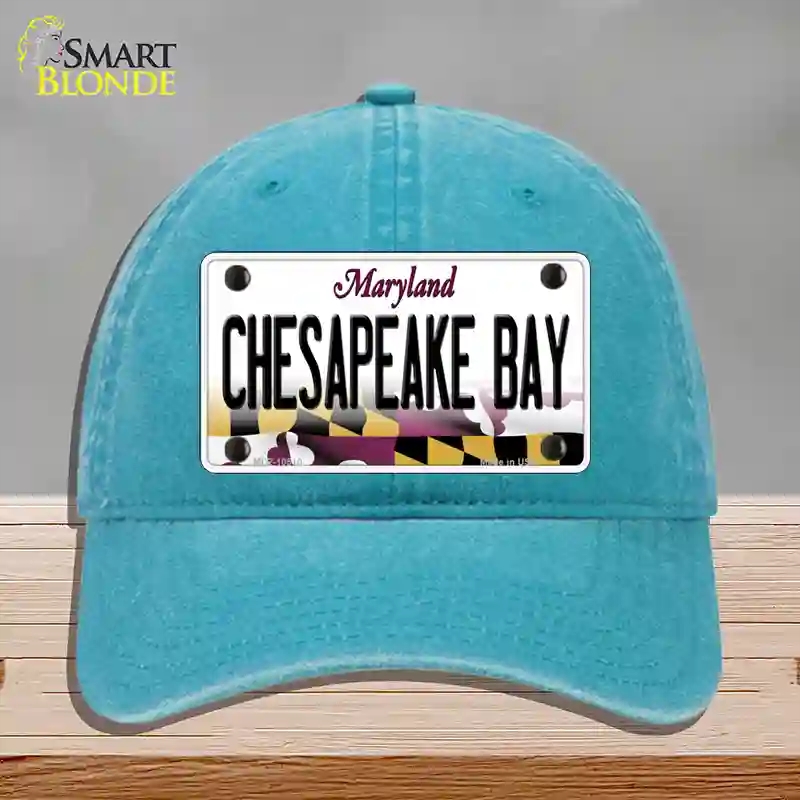HAT10-MLP-10510 Chesapeake Bay Maryland Novelty License Plate Hat, Unconstructed Cotton - Lake Blue