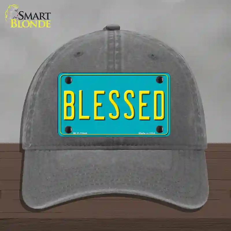 HAT08-MLP-11644 Blessed Novelty License Plate Hat, Unconstructed Cotton - Charcoal