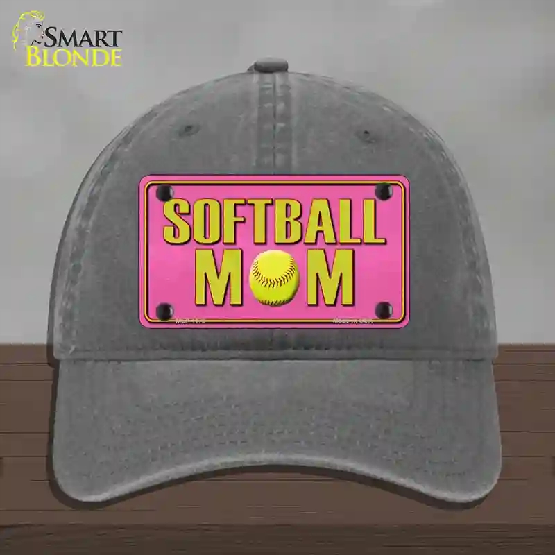 HAT08-MLP-1172 Softball Mom Novelty License Plate Hat, Unconstructed Cotton - Charcoal
