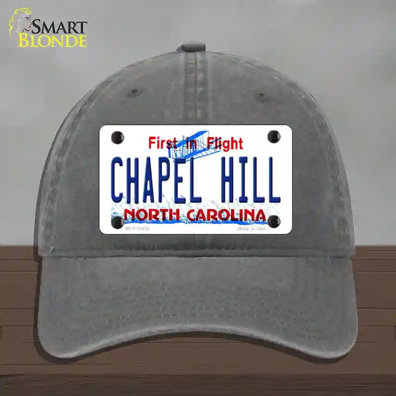 HAT08-MLP-11838 Chapel Hill North Carolina Novelty License Plate Hat, Unconstructed Cotton - Charcoal