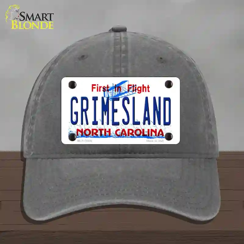 HAT08-MLP-11839 Grimesland North Carolina Novelty License Plate Hat, Unconstructed Cotton - Charcoal