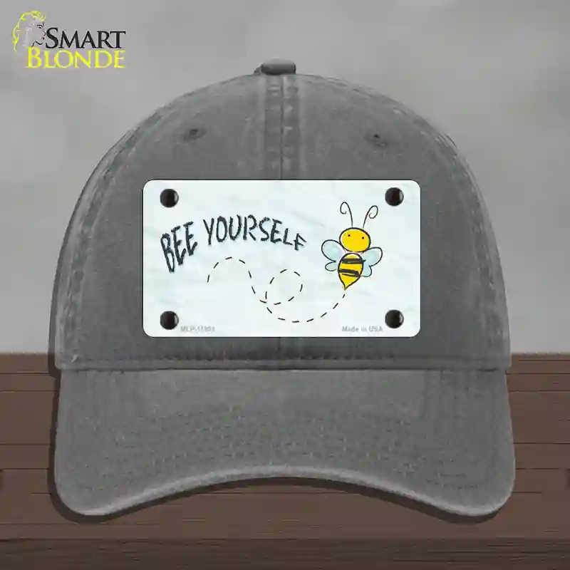 HAT08-MLP-11891 Bee Yourself Novelty License Plate Hat, Unconstructed Cotton - Charcoal