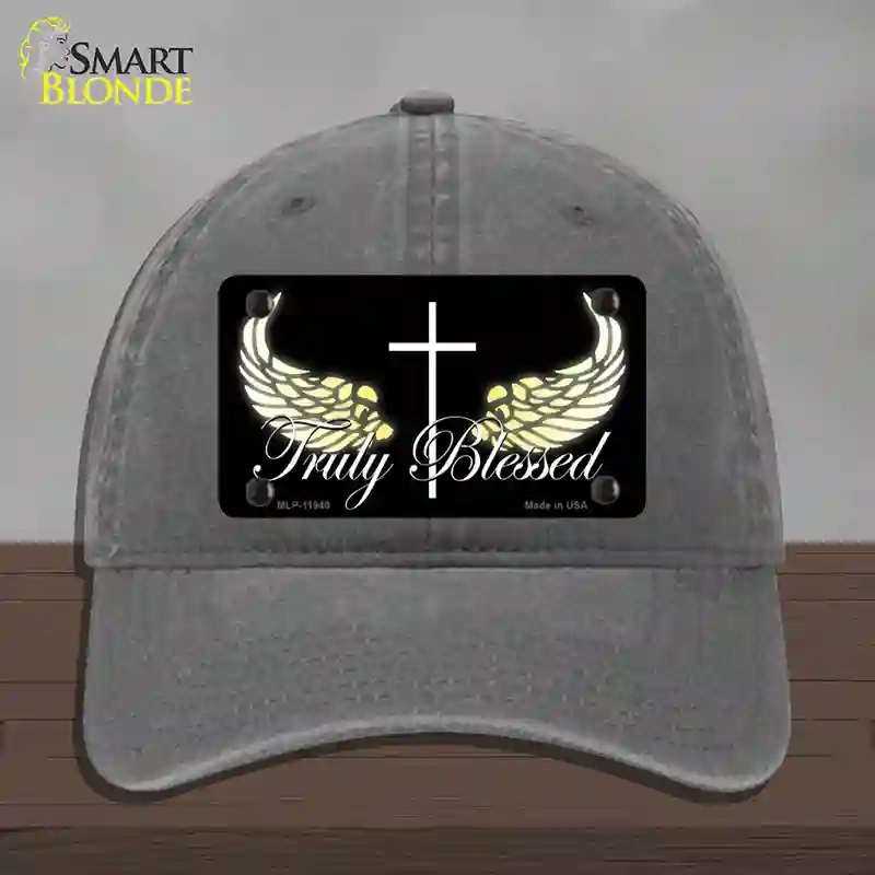 HAT08-MLP-11940 Truly Blessed Novelty License Plate Hat, Unconstructed Cotton - Charcoal