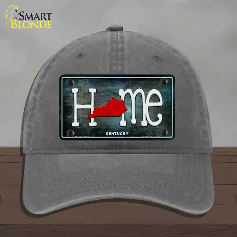 HAT08-MLP-12008 Kentucky Home State Outline Novelty License Plate Hat, Unconstructed Cotton - Charcoal