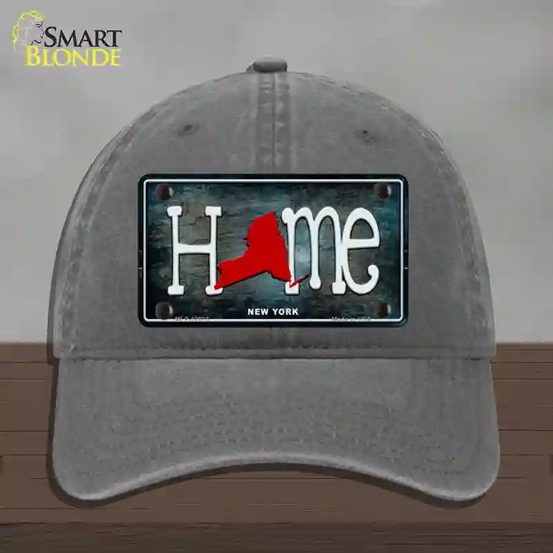 HAT08-MLP-12023   York Home State Outline Novelty License Plate Hat, Unconstructed Cotton - Charcoal