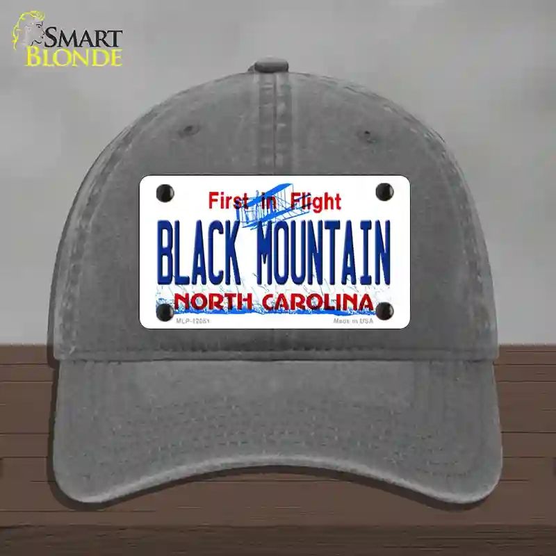 HAT08-MLP-12051 Black Mountain North Carolina Novelty License Plate Hat, Unconstructed Cotton - Charcoal