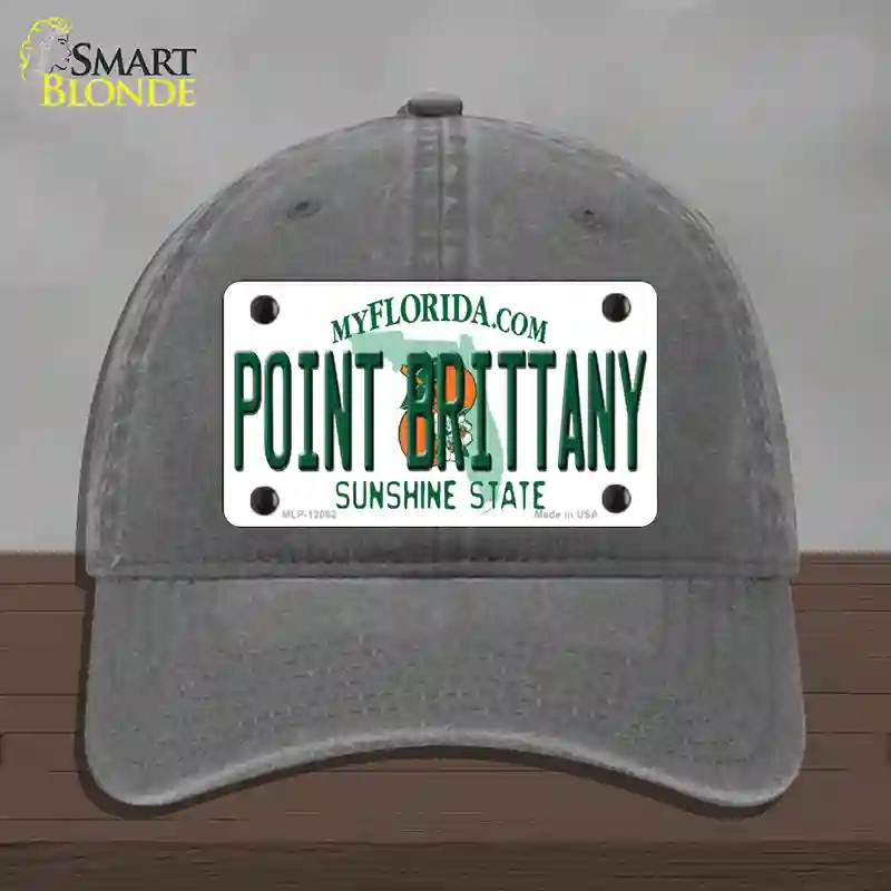 HAT08-MLP-12062 Florida Point Brittany Novelty License Plate Hat, Unconstructed Cotton - Charcoal