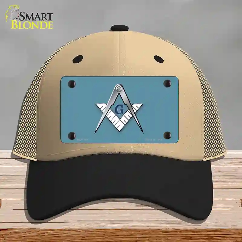 HAT02-MLP-107 Masons Logo Novelty License Plate Hat, Mesh - Khaki & Black