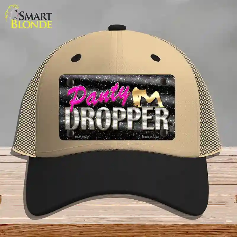 HAT02-MLP-10751 Panty Dropper Novelty License Plate Hat, Mesh - Khaki & Black