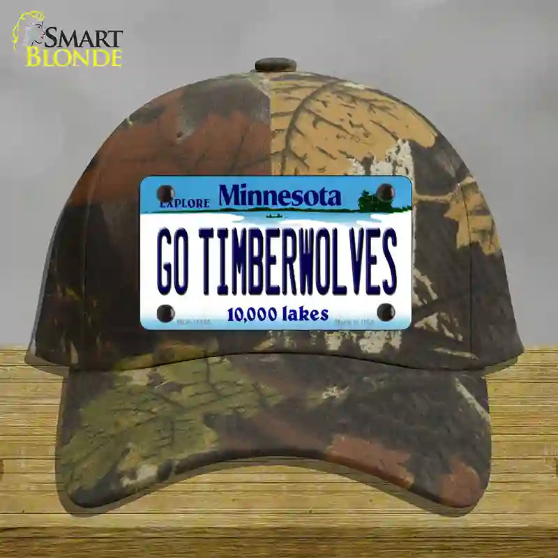 HAT06-MLP-11055 Go Timberwolves Minnesota State Novelty License Plate Hat, Cotton - Camoflauge