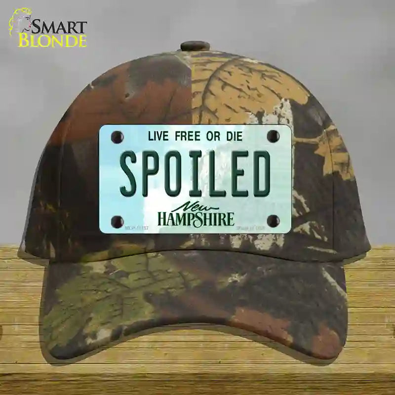 HAT06-MLP-11157 Spoiled   Hampshire State Novelty License Plate Hat, Cotton - Camouflage