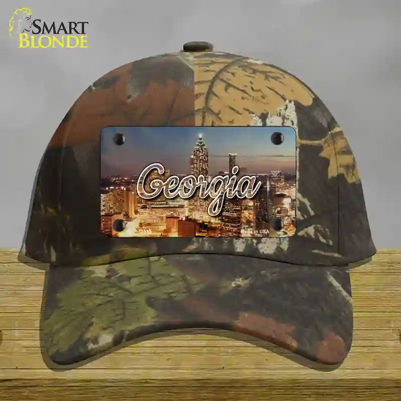 HAT06-MLP-11593 Georgia City Lights State Novelty License Plate Hat, Cotton - Camoflauge